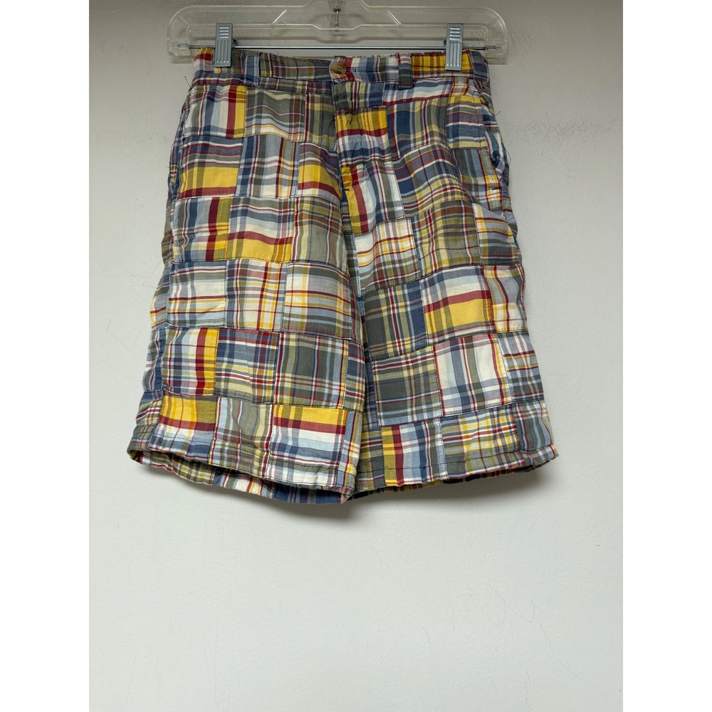 The Childrens Place Patchwork Plaid Shorts Boys 8 Multicolor Excellent Madras